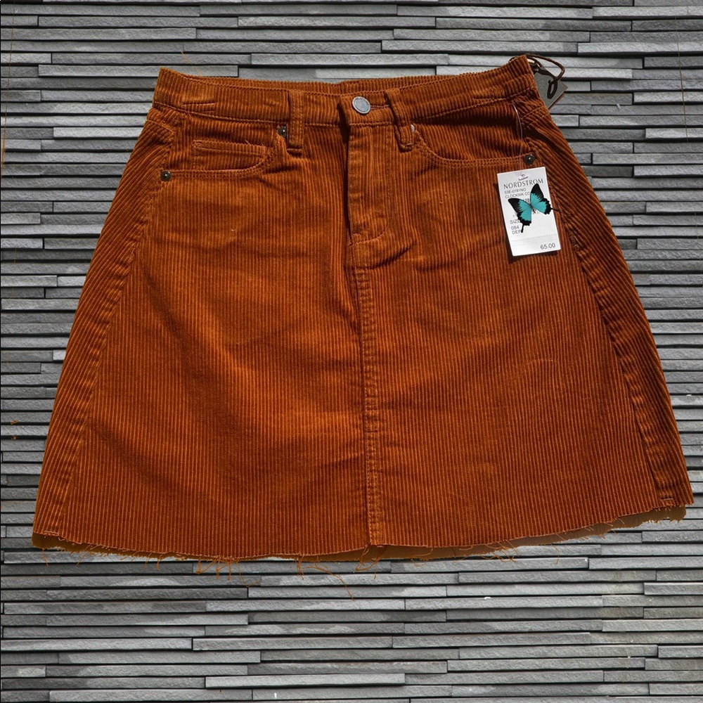 Nordstrom Stylish Brown Corduroy Mini Skirt -